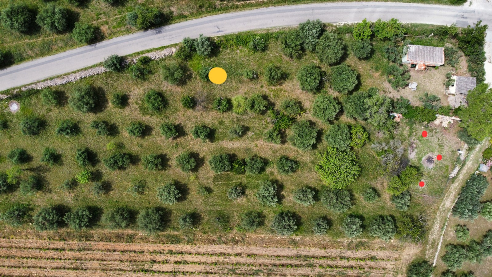 Vue drone Étude de sol hydrogéologique assainissement non collectif anc à Callas dans le Var 83