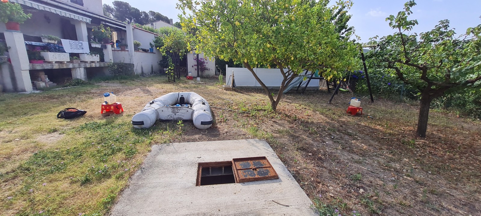 Etude de sol hydrogéologique pour la définition d'une filière d'assainissement non collectif sur la commune de SAINT CYR SUR MER dans le VAR (83) - vue d'ensemble des sondages réalisés