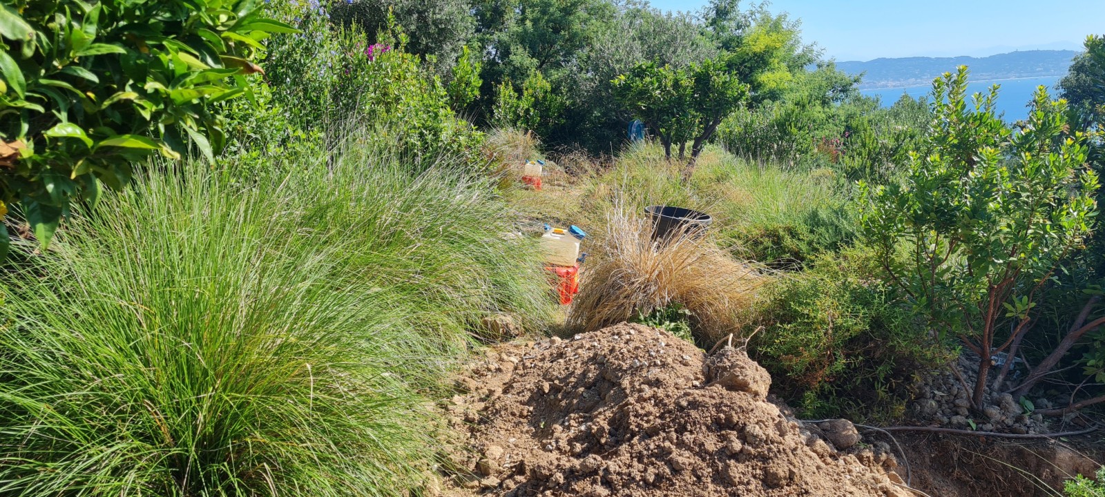 Etude de sol hydrogéologique pour la définition d'une filière d'assainissement non collectif sur la commune de THEOULES SUR MER dans les ALPES MARITIMES (06) - vue des sondages