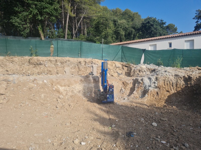 Etude géotechnique G2 AVP  sur la commune de DRAGUIGNAN pour une maison individuelle. 